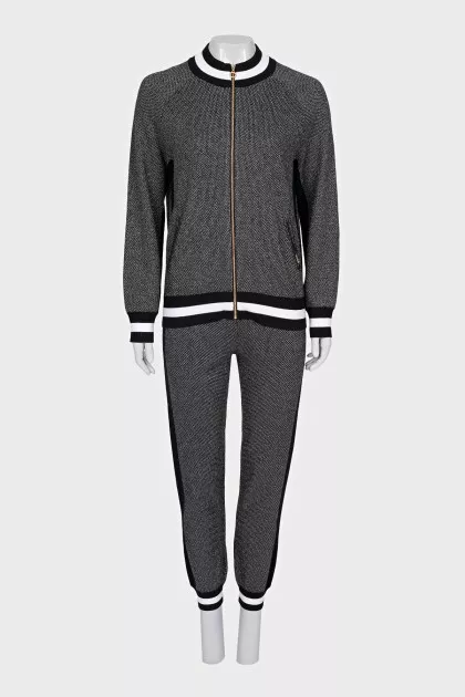 Gray suit with contrasting cuffs