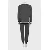 Gray suit with contrasting cuffs