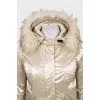 Golden parka with raccoon fur