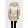 Golden parka with raccoon fur