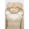 Golden parka with raccoon fur
