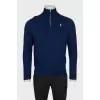 Men's blue wool pullover