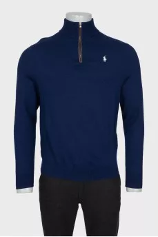 Men's blue wool pullover