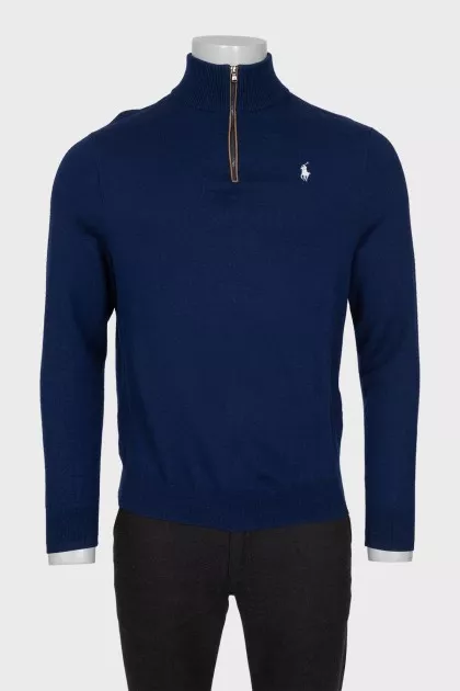 Men's blue wool pullover