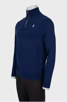 Men's blue wool pullover