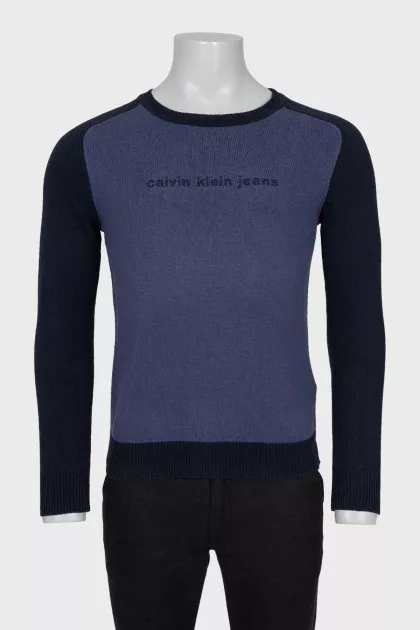 Men's blue sweater with logo