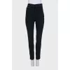 Tapered trousers with black stripes