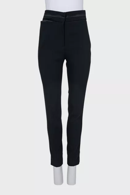 Tapered trousers with black stripes