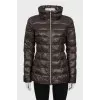 Brown quilted down jacket