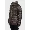Brown quilted down jacket