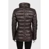 Brown quilted down jacket