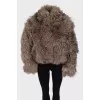 Short fur coat with long pile