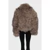 Short fur coat with long pile