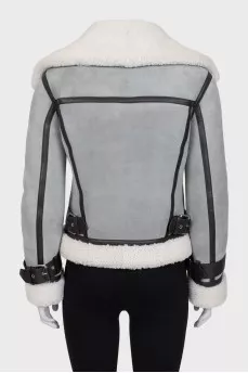 Gray sheepskin coat