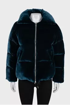 Velvet blue down jacket