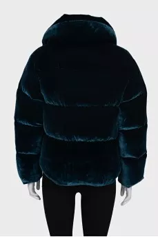 Velvet blue down jacket