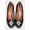 Textile shoes with crystals