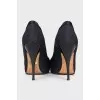 Textile shoes with crystals