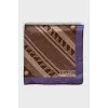 Brown printed silk scarf