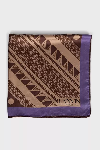 Brown printed silk scarf