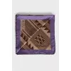 Brown printed silk scarf