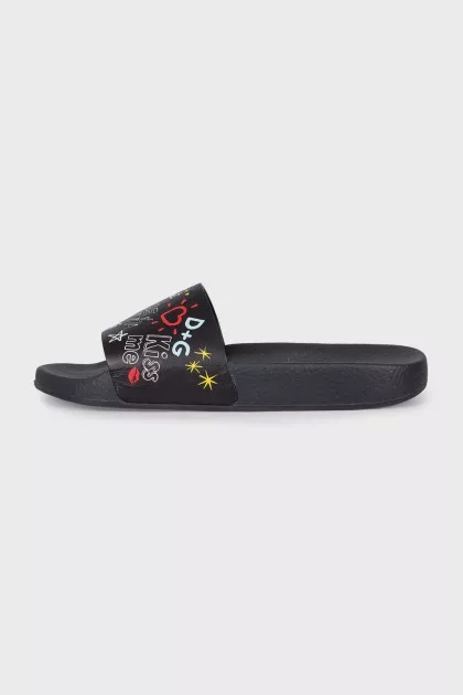 Leather printed flip-flops