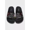 Leather printed flip-flops
