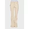 Beige flared jeans
