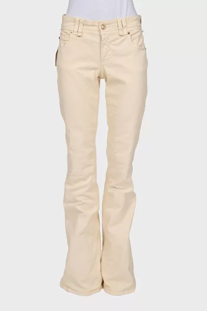 Beige flared jeans