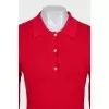 Red dress with gold buttons