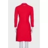 Red dress with gold buttons