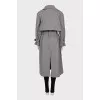 Grey double-breasted trench coat