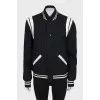 Black bomber jacket with buttons