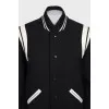 Black bomber jacket with buttons