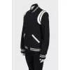 Black bomber jacket with buttons