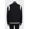 Black bomber jacket with buttons