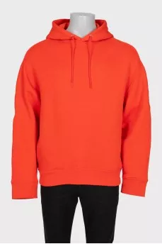 Men's orange hoodie with print