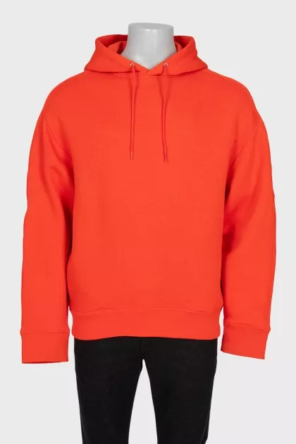 Men's orange hoodie with print