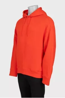 Men's orange hoodie with print