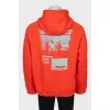 Men's orange hoodie with print