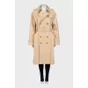 Beige trench coat with belt