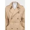 Beige trench coat with belt
