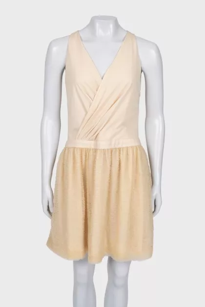Vintage beige dress with ruffles