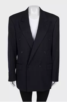 Men's double-breasted wool jacket