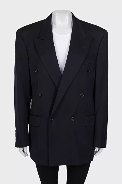 Men's double-breasted wool jacket