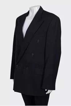 Men's double-breasted wool jacket