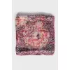 Transparent printed silk scarf