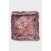 Transparent printed silk scarf