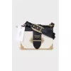 Leather and metal crossbody bag with tag