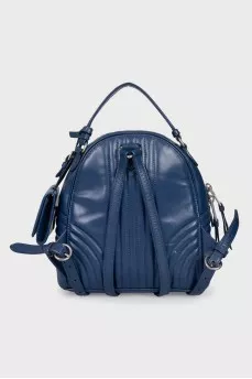Blue quilted backpack